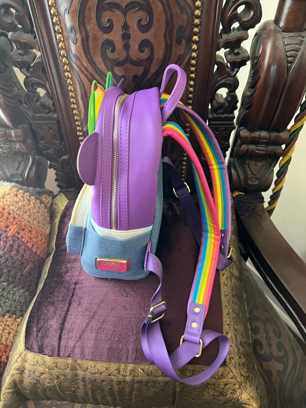 Lisa Frank Purple Panda Rainbow Hat Mini Backpack - Picture 8 of 12